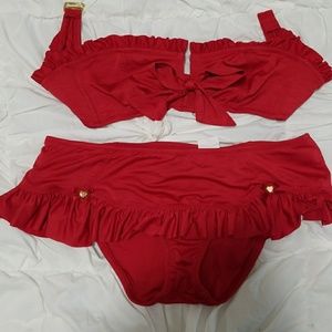 Betsey Johnson Red Rockabilly Bikini